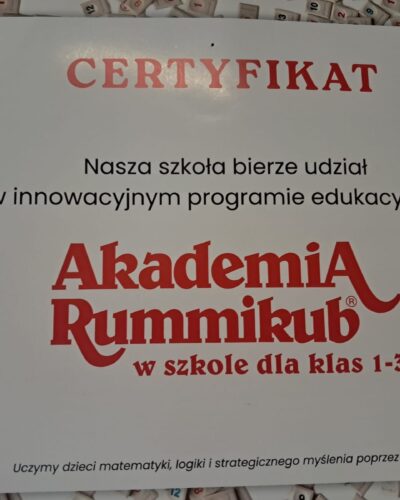 Świetlica szkolna przystąpiła do programu „Akademia Rummikub w szkole”